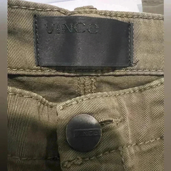 Vince. Cargo Pants Women’s Size 26 Olive Twill Military Style Skinny Mid Rise - Picture 3 of 9